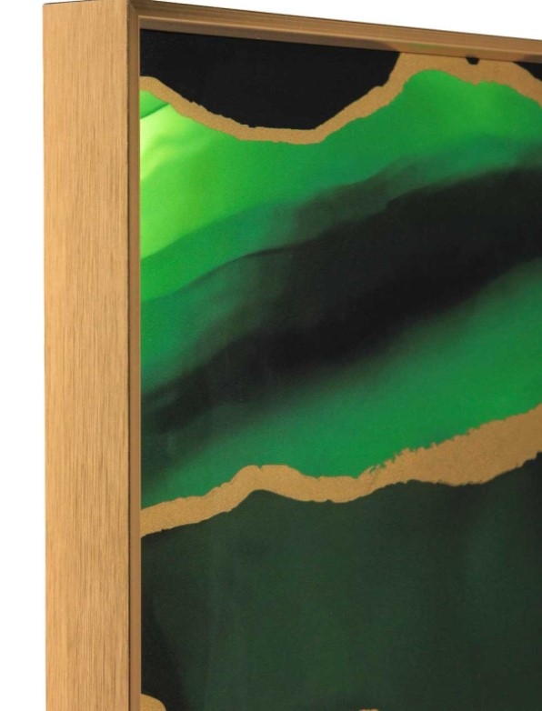 Product photograph of Abstract Green And Gold Wall Art - 80cm from Choice Furniture Superstore.