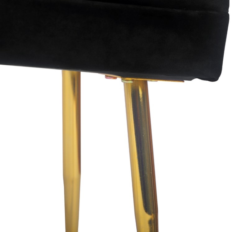 Product photograph of Black Velvet Storage Bench With Gold Legs from Choice Furniture Superstore.