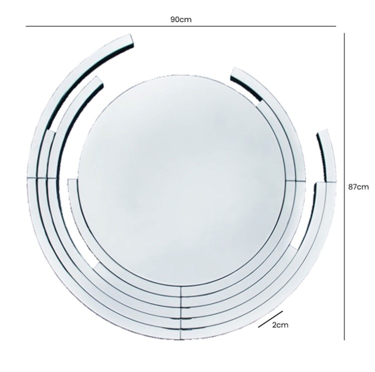 Product photograph of Modern Accent Chrome Round Mirror - 90cm X 87cm from Choice Furniture Superstore.