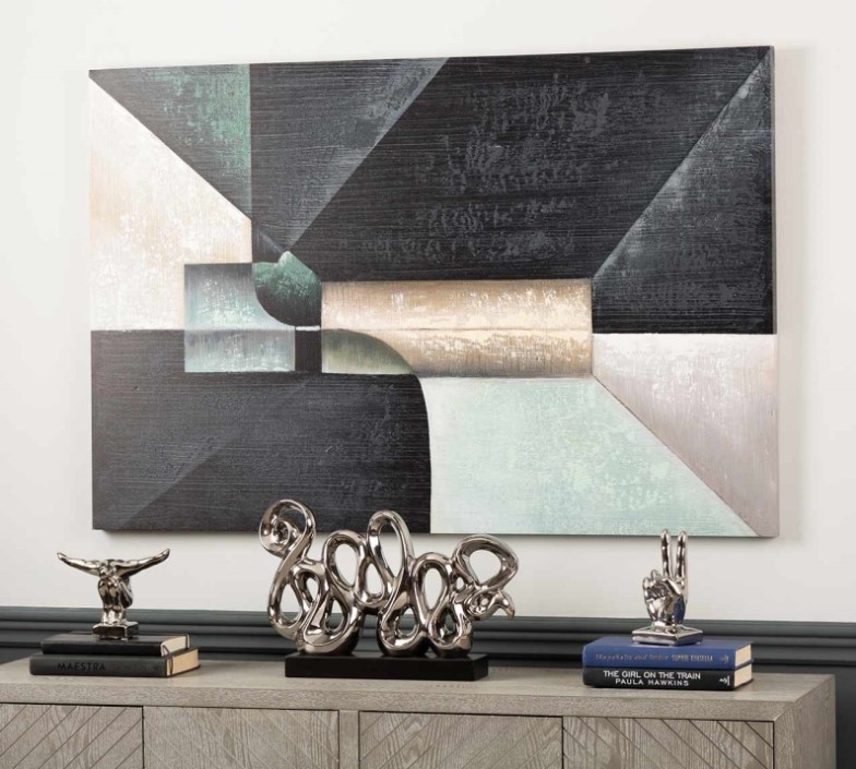 Product photograph of Blue And Grey Asymmetrical Abstract Canvas Wall Art Set Of 2 from Choice Furniture Superstore.