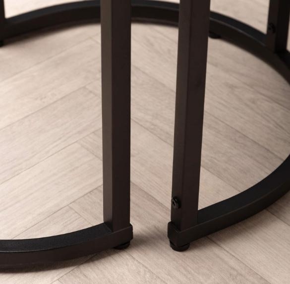 Product photograph of Solenn Matte Black Half Moon Nest Of Tables Set Of 2 from Choice Furniture Superstore.