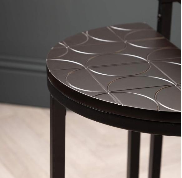 Product photograph of Solenn Matte Black Half Moon Nest Of Tables Set Of 2 from Choice Furniture Superstore.