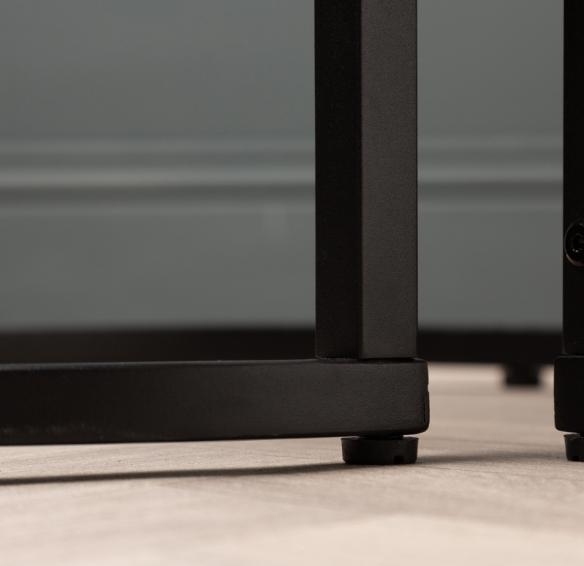 Product photograph of Solenn Matte Black Half Moon Nest Of Tables Set Of 2 from Choice Furniture Superstore.