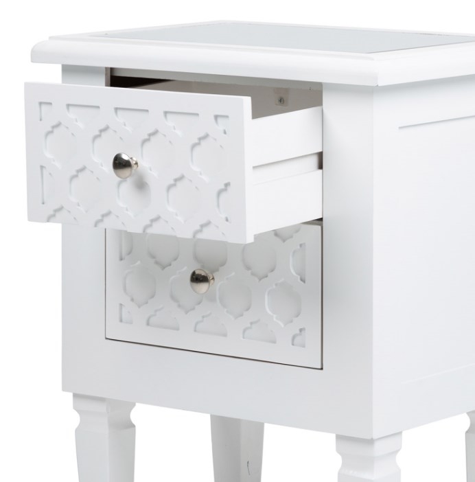 Product photograph of Casablanca White Wood Bedside Cabinet from Choice Furniture Superstore.