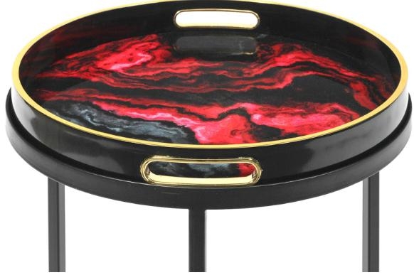 Product photograph of Olin Nest Of 2 Tables - Red And Black from Choice Furniture Superstore.