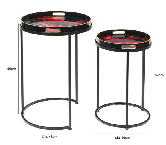 Product photograph of Olin Nest Of 2 Tables - Red And Black from Choice Furniture Superstore.