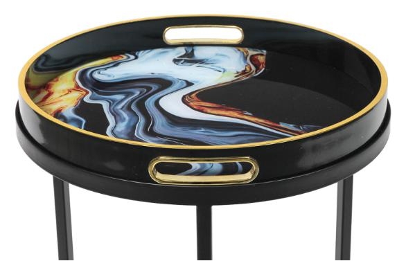 Product photograph of Olin Nest Of 2 Tables - Black Blue And Yellow from Choice Furniture Superstore.