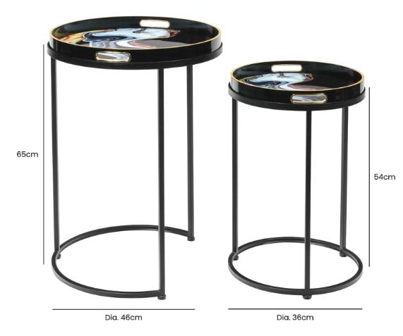 Product photograph of Olin Nest Of 2 Tables - Black Blue And Yellow from Choice Furniture Superstore.