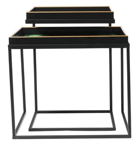 Product photograph of Olin Nest Of 2 Tables - Green And Gold from Choice Furniture Superstore.
