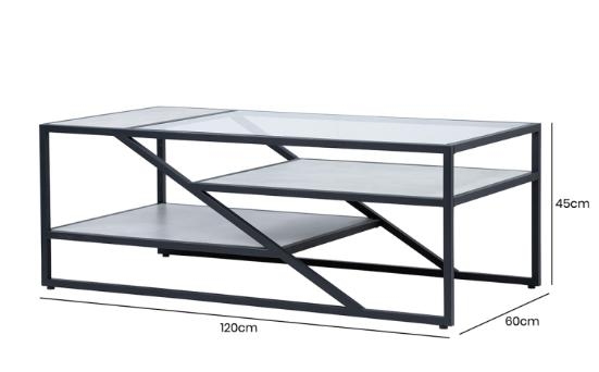 Product photograph of Ibarra Black And Grey Coffee Table from Choice Furniture Superstore.