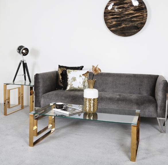 Product photograph of Apex Gold Metal Coffee Table from Choice Furniture Superstore.