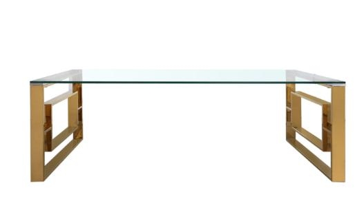 Product photograph of Apex Apex Gold Tempered Glass Coffee Table from Choice Furniture Superstore.