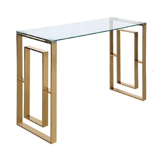 Product photograph of Apex Gold Metal Console Table from Choice Furniture Superstore.