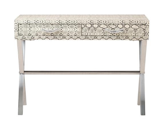 Page Snake Leather 2 Drawer Console Table