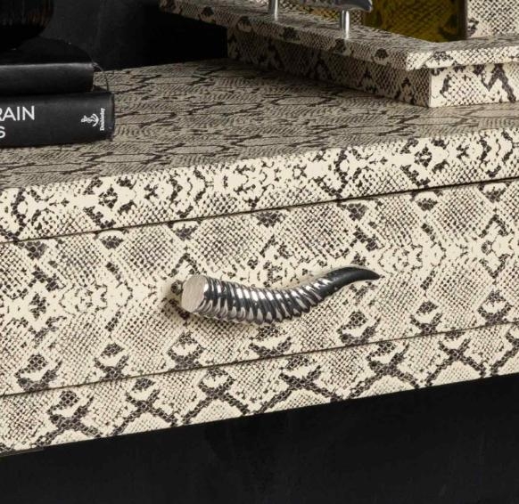 Product photograph of Page Snake Leather 2 Drawer Console Table from Choice Furniture Superstore.