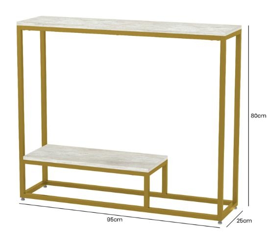 Product photograph of Suhani Cream And Gold Console Table from Choice Furniture Superstore.