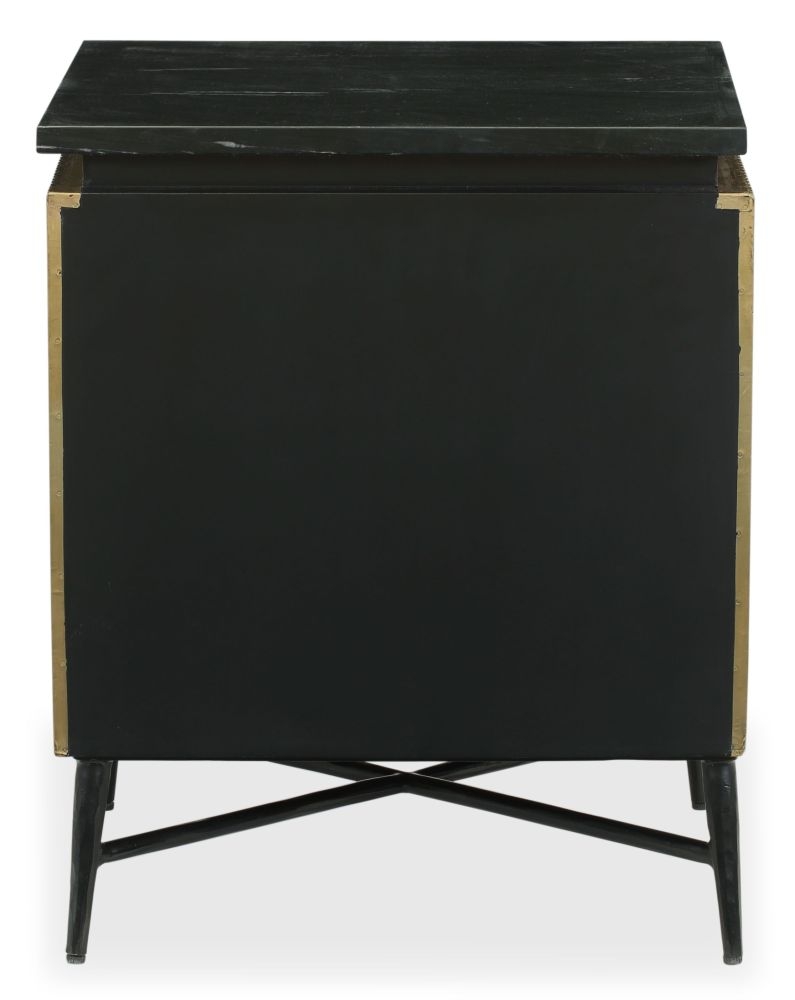 Product photograph of Glam Flute Gold 2 Drawer Bedside Cabinet With Black Marble Top from Choice Furniture Superstore.