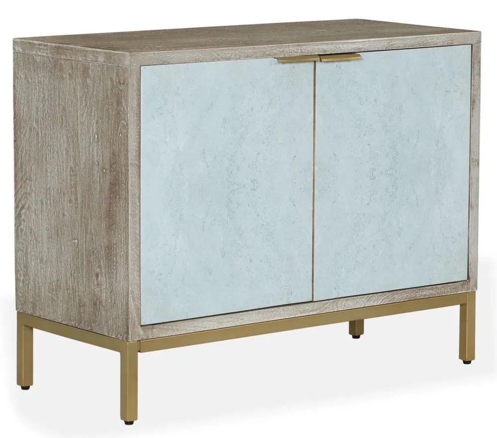 Product photograph of Temis Faux Marble Finish Grey Washed 2 Door Sideboard from Choice Furniture Superstore.