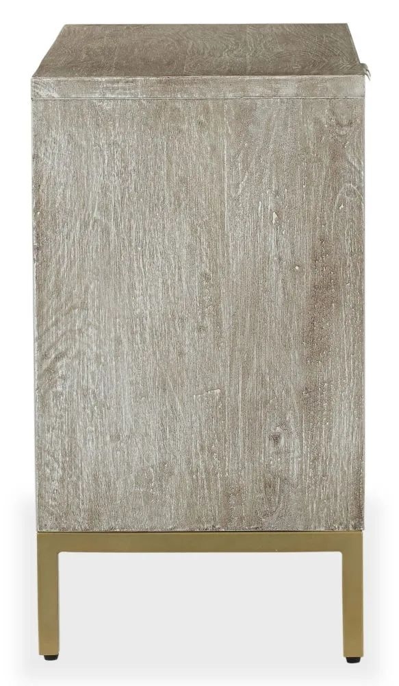 Product photograph of Temis Faux Marble Finish Grey Washed 2 Door Sideboard from Choice Furniture Superstore.