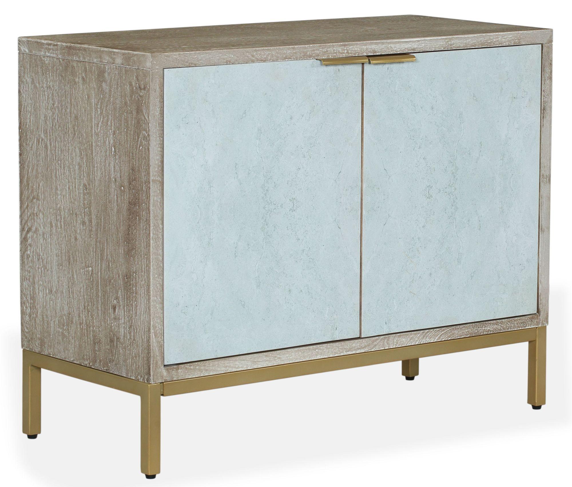 Product photograph of Clearance - Temis Faux Marble Finish Grey Washed 2 Door Small Sideboard from Choice Furniture Superstore.