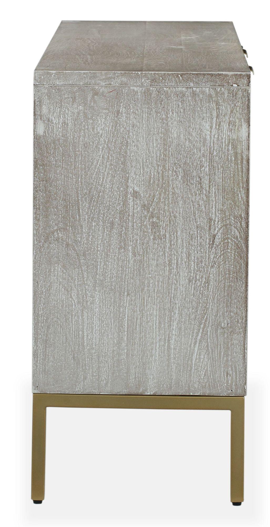 Product photograph of Temis Faux Marble Finish Grey Washed 3 Door Medium Sideboard from Choice Furniture Superstore.