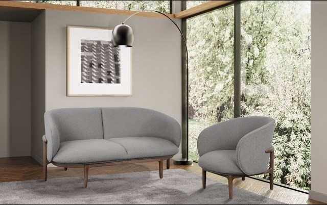 Product photograph of Carlton Additions Grey Fabric Flexture Chair from Choice Furniture Superstore.
