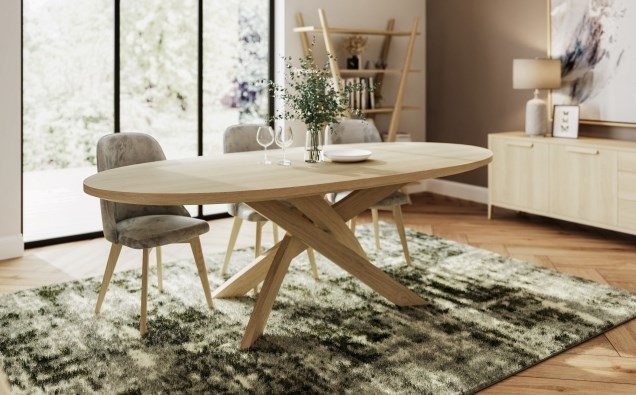 Product photograph of Carlton Andersson Oak Spider Legs Dining Table 240cm Oval Top from Choice Furniture Superstore.