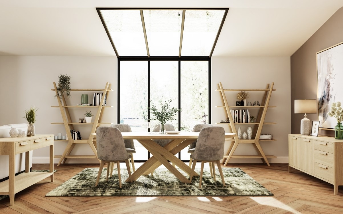 Product photograph of Carlton Andersson Oak Spider Legs Dining Table 240cm Oval Top from Choice Furniture Superstore.