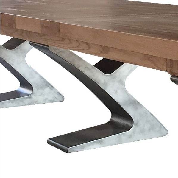 Product photograph of Carlton Windermere Smoked Oak Top With Metal Legs Extending Dining Table Rectangular Top from Choice Furniture Superstore.