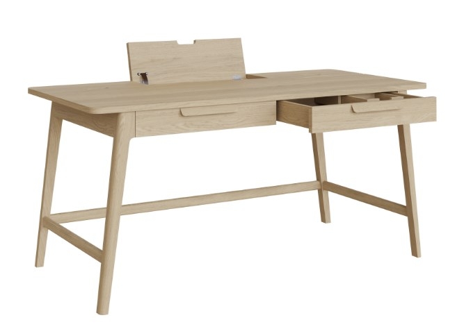 Product photograph of Carlton Andersson Oak Desk Table With 2 Drawer from Choice Furniture Superstore.