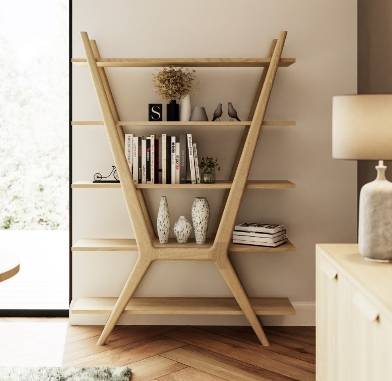 Product photograph of Carlton Andersson Oak Oxbow Bookcase 130cm from Choice Furniture Superstore.