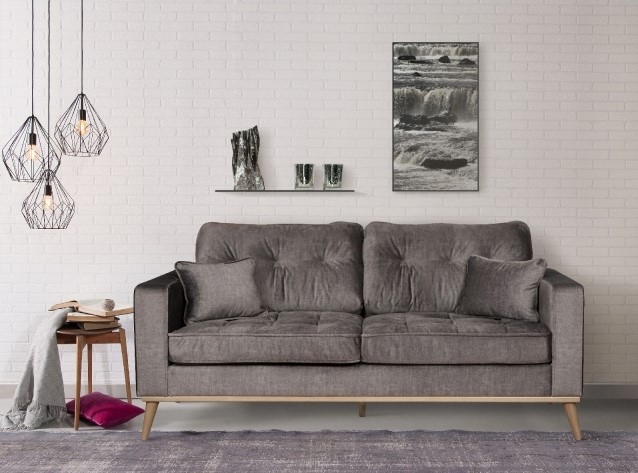 Product photograph of Connections Nero Fabric 3 Seater Sofa - Comes In Grey Pacific And Winter Moss Options from Choice Furniture Superstore.