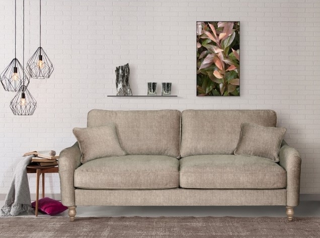 Product photograph of Carlton Connections Soho Taupe Fabric 3 Seater Sofa from Choice Furniture Superstore.