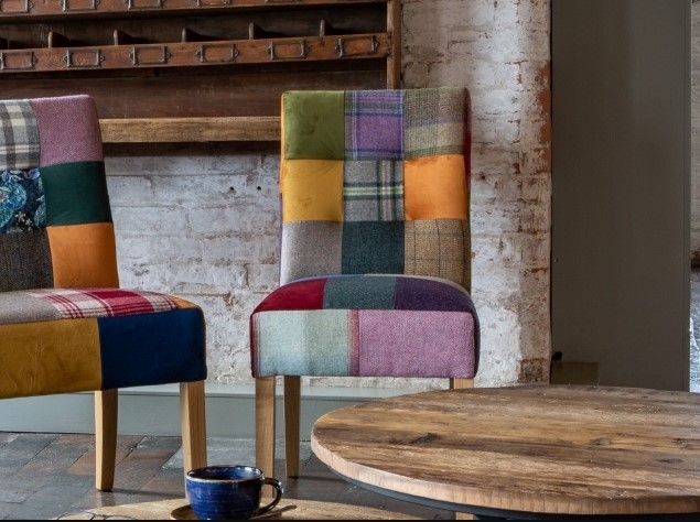 Product photograph of Patchwork Colin Patchwork Dining Chair Sold In Pairs from Choice Furniture Superstore.