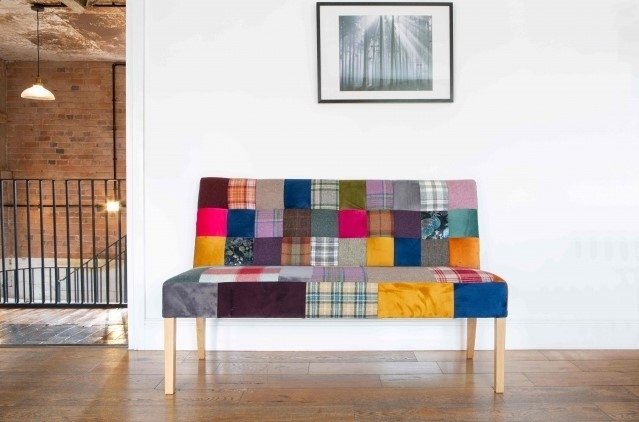 Product photograph of Patchwork Colin Patchwork Dining Bench from Choice Furniture Superstore.