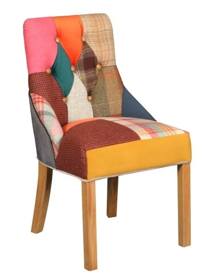 Product photograph of Patchwork Stanton Patchwork Dining Chair Sold In Pairs from Choice Furniture Superstore.