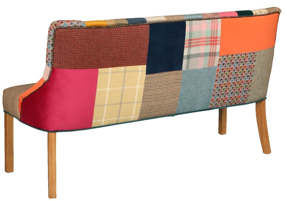 Product photograph of Patchwork Stanton 3 Seater Dining Bench from Choice Furniture Superstore.