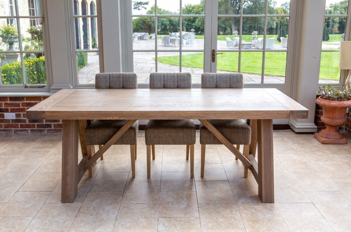 Product photograph of Carlton Tambour Grey Dining Table 220cm Rectangular Top from Choice Furniture Superstore.