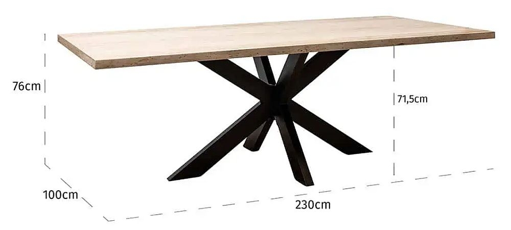 Product photograph of Avalon Travertine Stone And Black 230cm Dining Table With Spider Legs from Choice Furniture Superstore.