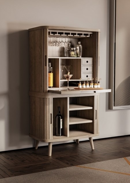 Product photograph of Carlton Tambour Grey Desk - Base Unit from Choice Furniture Superstore.