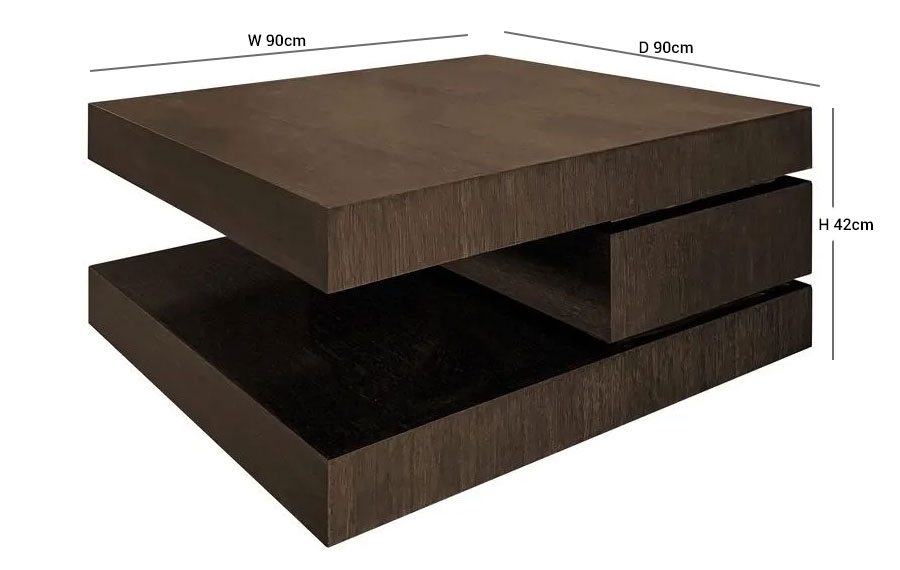 Product photograph of Oakura Blok C Brown Coffee Table from Choice Furniture Superstore.