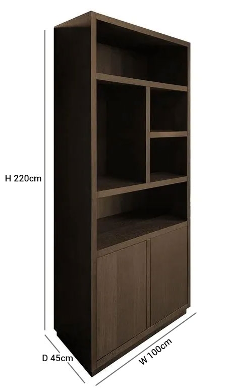 Product photograph of Oakura Brown Oak 2 Door Bookcase from Choice Furniture Superstore.