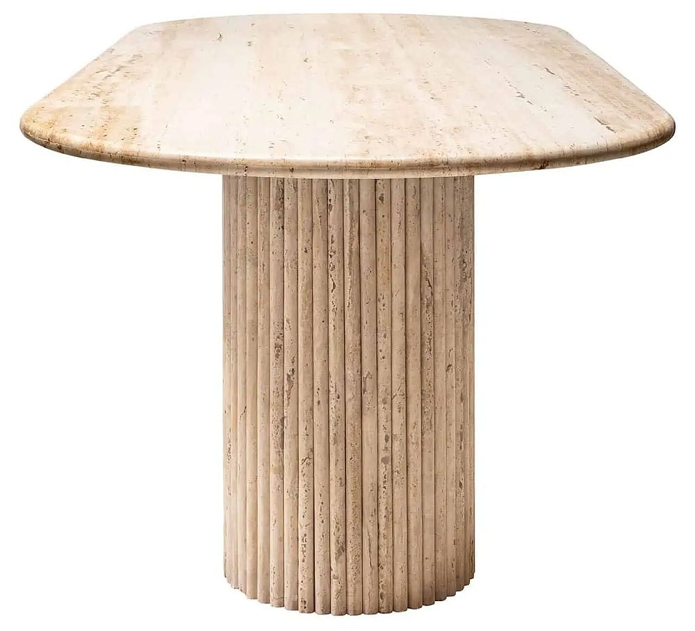 Product photograph of La Cantera Travertine Marble 240cm Oval Dining Table from Choice Furniture Superstore.