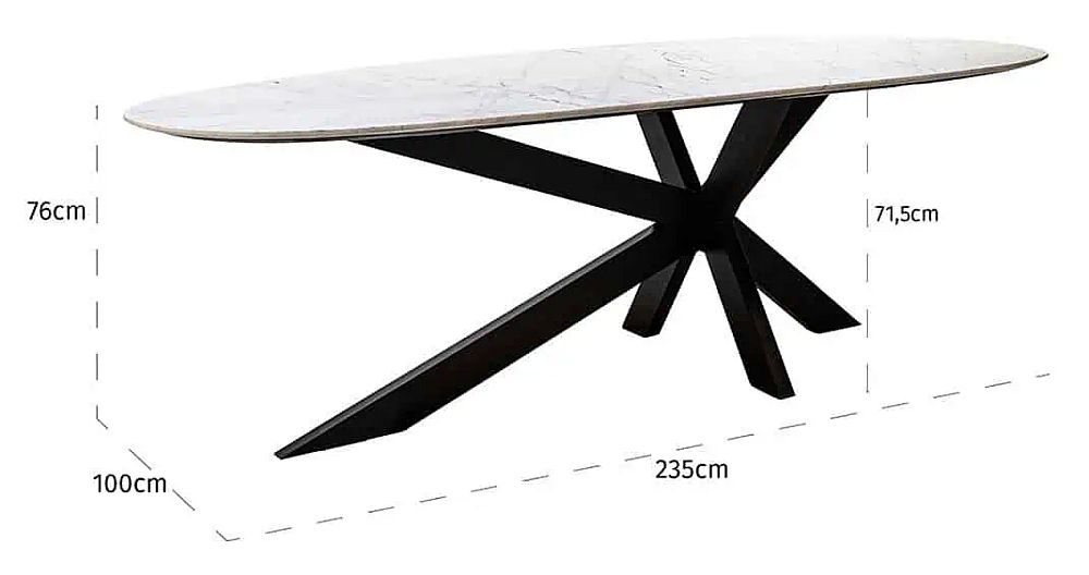 Product photograph of Trocadero 220cm Dining Table With Black Spider Legs from Choice Furniture Superstore.