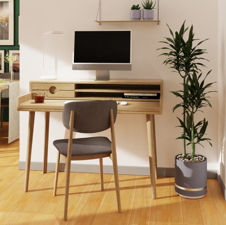 Product photograph of Carlton Tambour Grey Desk from Choice Furniture Superstore.