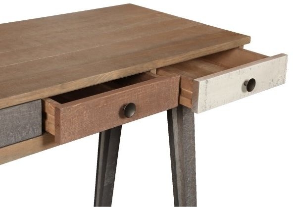 Product photograph of Carlton Boardwalk Distressed Pine Desk Table from Choice Furniture Superstore.
