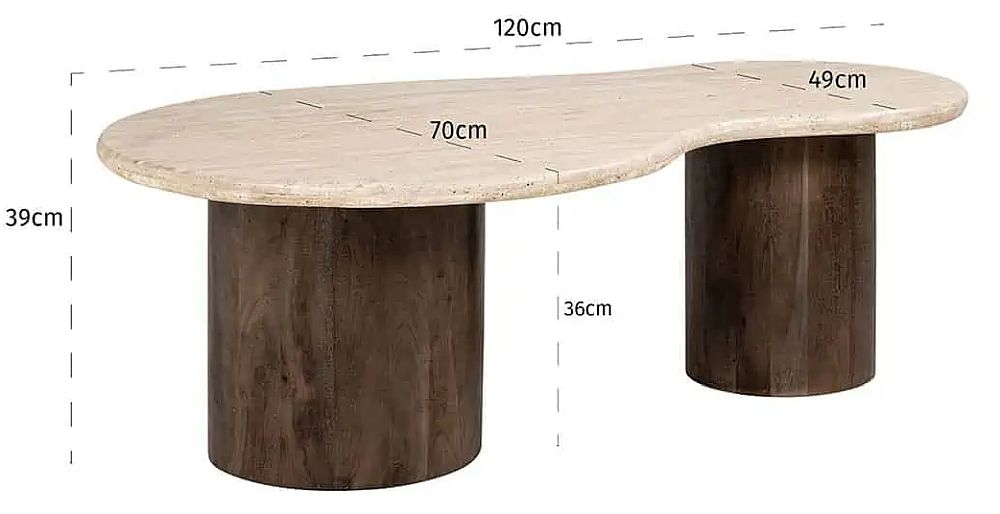Product photograph of Douglas Travertine Marble And Mango Wood Coffee Table from Choice Furniture Superstore.