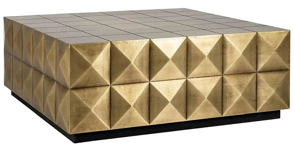 Product photograph of Collada Brushed Gold Square Coffee Table from Choice Furniture Superstore.