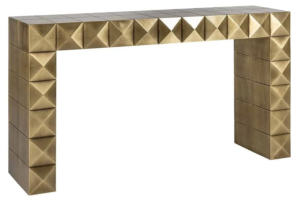 Product photograph of Collada Brushed Gold Console Table from Choice Furniture Superstore.