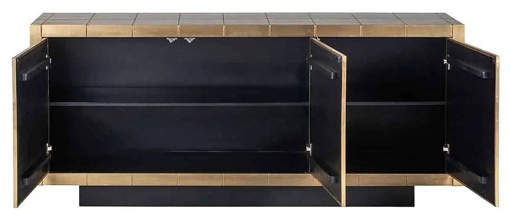 Product photograph of Collada Brushed Gold 3 Door Sideboard from Choice Furniture Superstore.